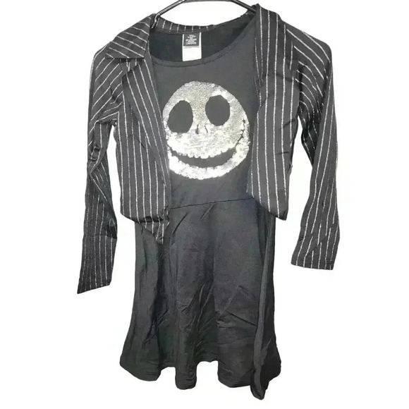 Spirit Halloween Other - Nightmare Before Christmas Jack Dress Girls M 7/8 Sequins Flip Costume Unique